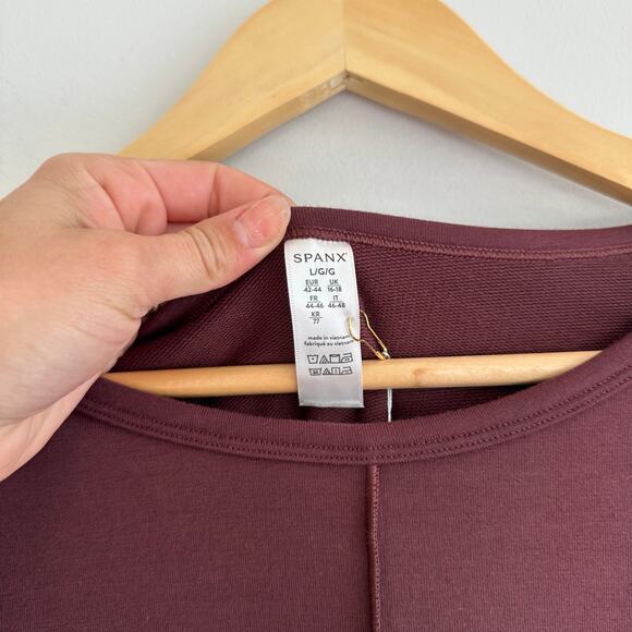 SPANX P.L.T. Dolman Sweatshirt in Hickory Rouge NWT - Picture 3 of 8